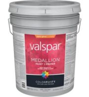 Valspar Medallion 100% Acrylic Paint & Primer Semi-Gloss Exterior House Paint, Clear Base, 5 Gal.