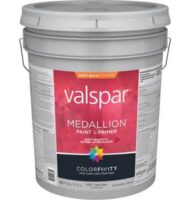 Valspar Medallion 100% Acrylic Paint & Primer Semi-Gloss Exterior House Paint, Clear Base, 5 Gal.